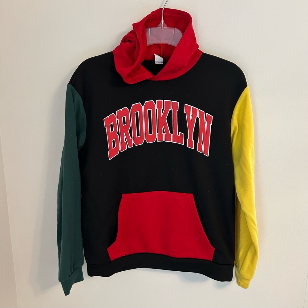 Youth Size 13-14yr Multicolor‎ Brooklyn Print Hoodie Red Black Green Yellow